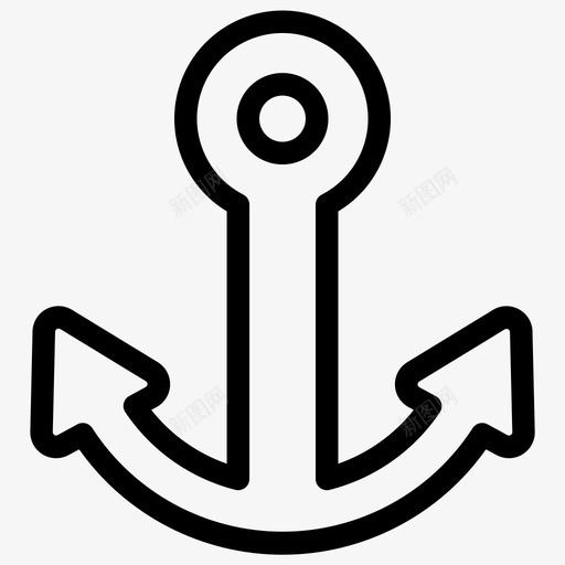 锚海锚船锚图标svg_新图网 https://ixintu.com 海锚 线图标细 船锚 锚