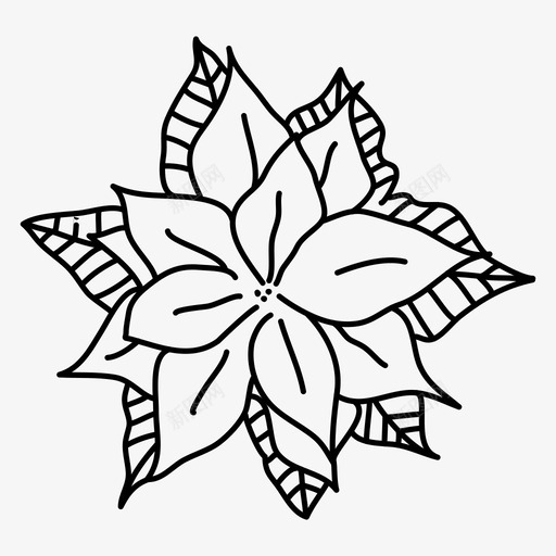 一品红圣诞节鲜花图标svg_新图网 https://ixintu.com 一品红 假日 冬天 圣诞快乐 圣诞节 鲜花