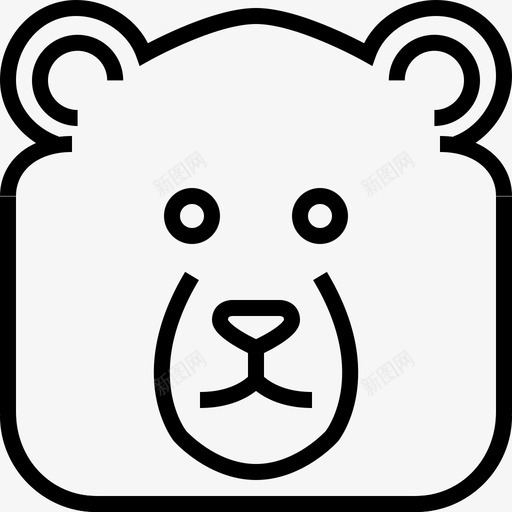 熊灰熊头图标svg_新图网 https://ixintu.com 动物园 北极熊 头 灰熊 熊 美味的广场动物