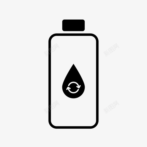 水瓶过滤水循环水图标svg_新图网 https://ixintu.com 再生水 回收瓶 循环水 水瓶 过滤水