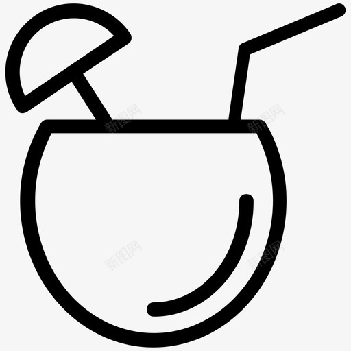 椰子饮料海滩饮料椰子水图标svg_新图网 https://ixintu.com 夏季和旅游线路图标 椰子水 椰子饮料 水果饮料 海滩饮料