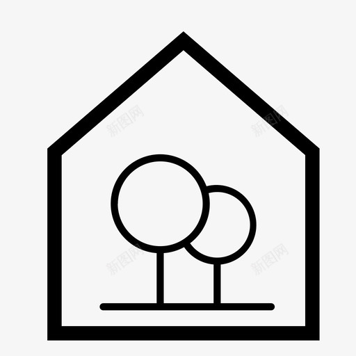 室内花园建筑建筑物图标svg_新图网 https://ixintu.com 室内花园 建筑 建筑物 房屋