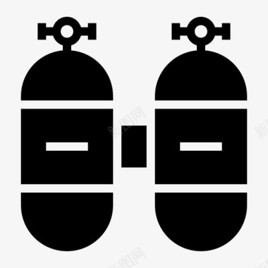 氧气罐钢瓶潜水图标图标
