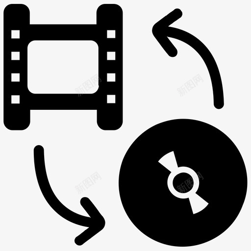 视频转换剪辑电影图标svg_新图网 https://ixintu.com 剪辑 媒体 搜索引擎优化和网络图标 电影 视频转换