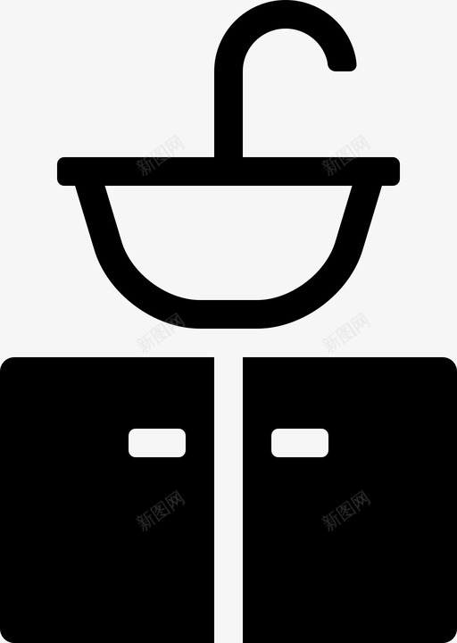 水槽浴室橱柜图标svg_新图网 https://ixintu.com 卫生设备 家用 橱柜 水 水槽 水龙头 浴室