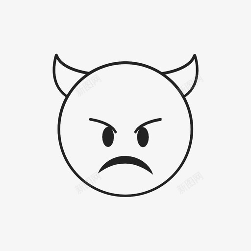 魔鬼坏人恶魔图标svg_新图网 https://ixintu.com 坏人 恶魔 脸 表情符号 魔鬼