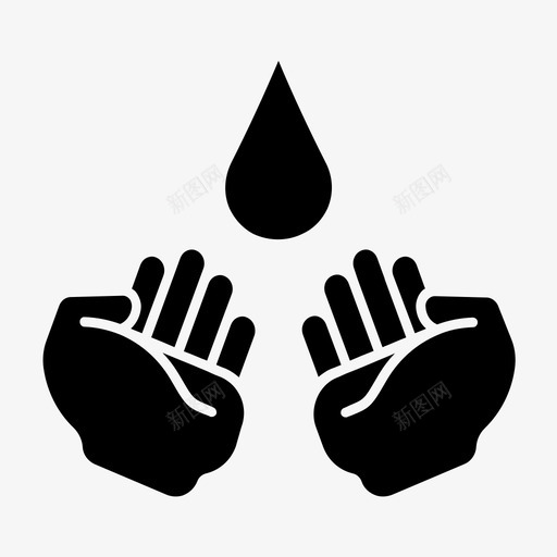 节水保存降雨图标svg_新图网 https://ixintu.com 保存 分享和关怀 接收 节水 降雨