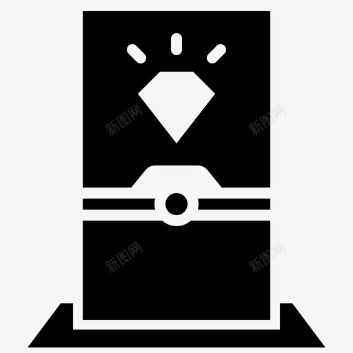 钻石陈列博物馆图标svg_新图网 https://ixintu.com 博物馆 安全 法律和正义雕文 钻石 陈列