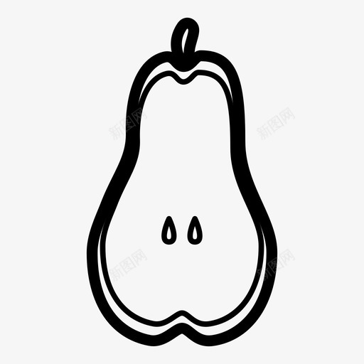 半梨切块食物图标svg_新图网 https://ixintu.com 冰箱内 切块 半梨 水果 种子 食物