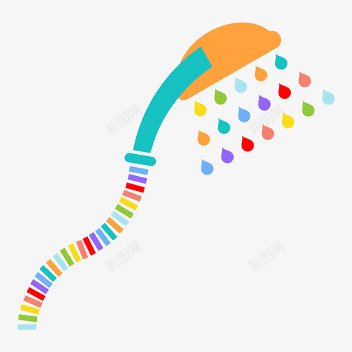 淋浴洗澡清洁图标svg_新图网 https://ixintu.com 喷水 洗澡 液体流 淋浴 清洁