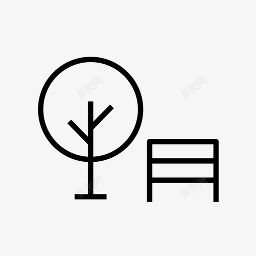 公园花园场所图标svg_新图网 https://ixintu.com 公共场所 公园 场所 场所细线图标集 娱乐场所 花园