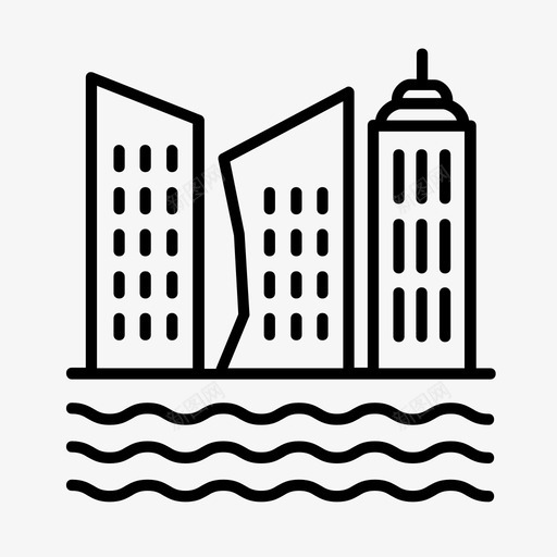 沿海城市建筑现代城市图标svg_新图网 https://ixintu.com 城市景观 建筑 沿海城市 现代城市 现代城镇