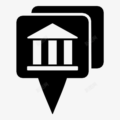 银行地图指针方向位置图标svg_新图网 https://ixintu.com 位置 地图指针 导航 方向 银行地图指针
