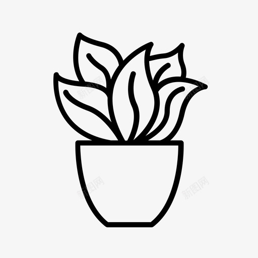 植物装饰家居用品图标svg_新图网 https://ixintu.com 室内设计 家居用品 植物 盆栽 装饰