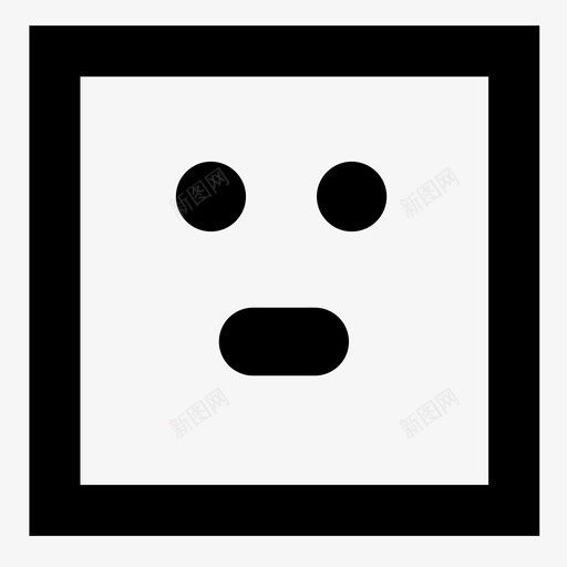 惊讶表情情绪图标svg_新图网 https://ixintu.com 情绪 情绪图标 惊讶 方块 表情