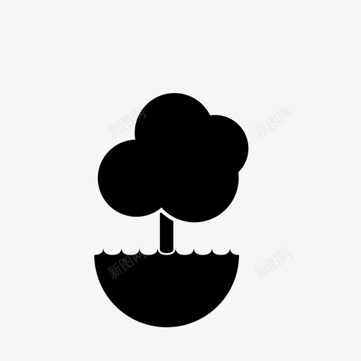 树植物水图标svg_新图网 https://ixintu.com 树 植物 水