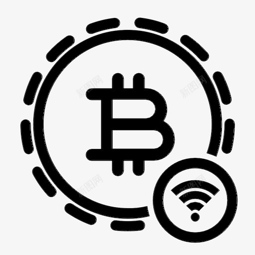 比特币无线数字货币电子货币图标svg_新图网 https://ixintu.com wifi 数字货币 比特币无线 电子货币