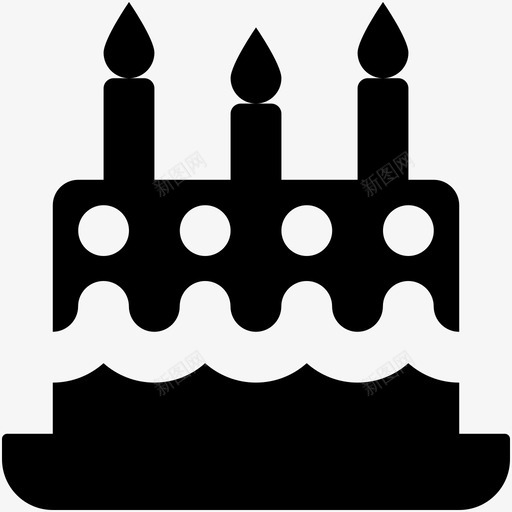 生日蛋糕面包店蜡烛图标svg_新图网 https://ixintu.com 甜点 生日蛋糕 网页和用户界面字体图标 聚会 蜡烛 面包店