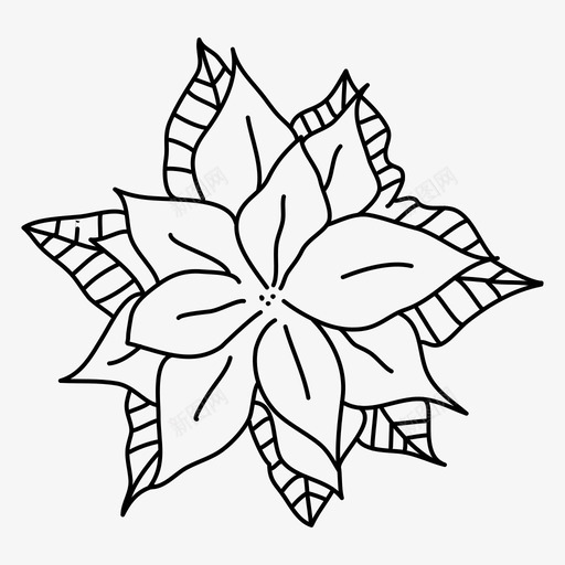 一品红圣诞节花图标svg_新图网 https://ixintu.com 一品红 假日 冬天 圣诞快乐 圣诞节 花