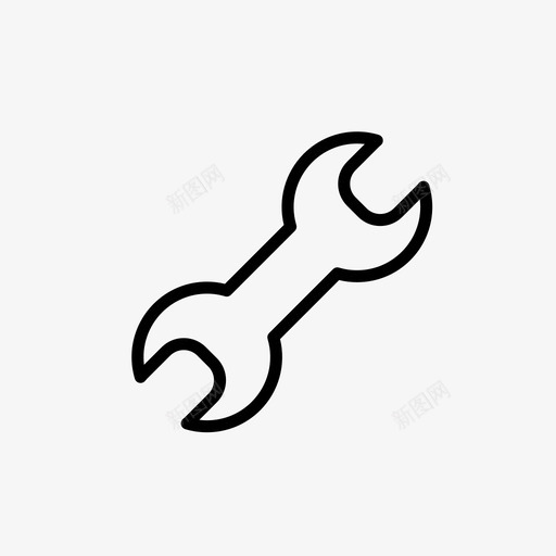 修理家务活扳手图标svg_新图网 https://ixintu.com 修理 家务活 家用细线图标集 扳手