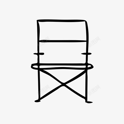 折叠椅家具座椅图标svg_新图网 https://ixintu.com 家具 座椅 徒步旅行 折叠椅