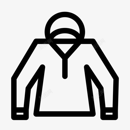 连帽衫衣服时装图标svg_新图网 https://ixintu.com 夹克 时装 衣服 衣服轮廓图标集 运动衫 连帽衫