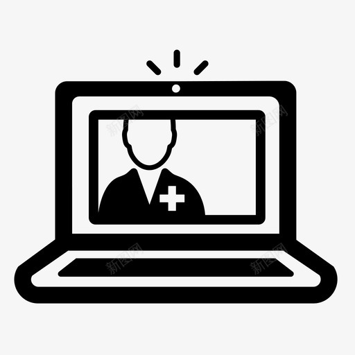 远程医疗医生医疗保健图标svg_新图网 https://ixintu.com 医生 医疗保健 视频聊天 远程医疗