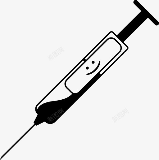 注射器药品针头图标svg_新图网 https://ixintu.com 卡通 注射器 疫苗 药品 针剂 针头