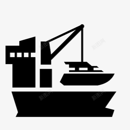 货船船起重机图标svg_新图网 https://ixintu.com 船 货船 起重机 运输船