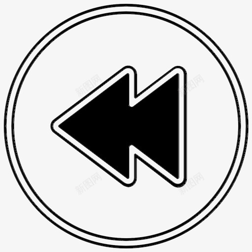 快退后退图标svg_新图网 https://ixintu.com 后退 快退