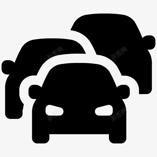车道汽车道路图标svg_新图网 https://ixintu.com 交通堵塞 汽车 汽车实心卷2 车道 道路