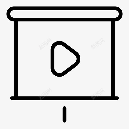 投影屏幕主题演讲播放图标svg_新图网 https://ixintu.com 主题演讲 投影屏幕 播放 演示 电影视频大纲