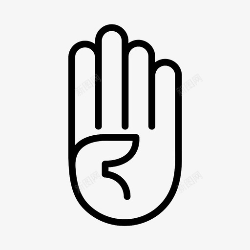手四手指手掌图标svg_新图网 https://ixintu.com 手 手势 手四 手指 手掌