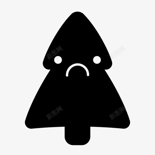 悲伤的树表情符号脸图标svg_新图网 https://ixintu.com 圣诞树 圣诞节 悲伤的树 脸 表情符号