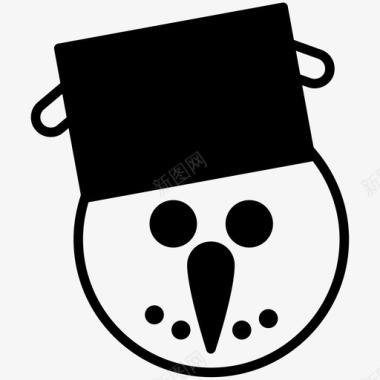 雪人圣诞节头图标图标