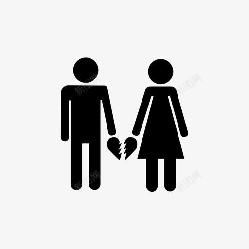 分手破碎夫妻图标svg_新图网 https://ixintu.com 关系 分手 夫妻 心 爱 破碎