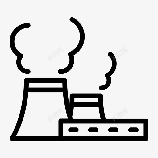 核电站冷却塔工业图标svg_新图网 https://ixintu.com 冷却塔 发电厂 工业 核电站 通用电线图标包
