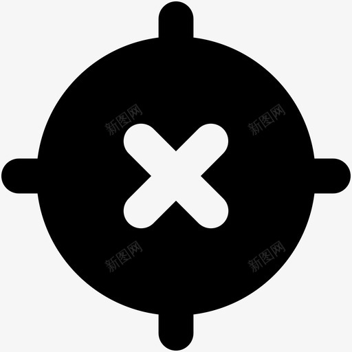 导航关闭十字准线gps定位图标svg_新图网 https://ixintu.com gps定位 gps符号 web和用户界面字体图标 位置关闭 十字准线 导航关闭
