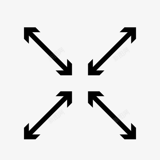 扩大箭头移动方向图标svg_新图网 https://ixintu.com 扩大箭头 移动方向