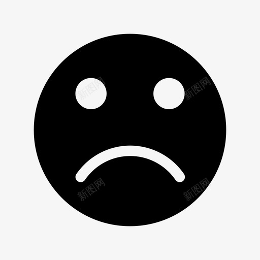 悲伤脸忧郁图标svg_新图网 https://ixintu.com 忧郁 悲伤 情绪激动 愁眉苦脸 脸
