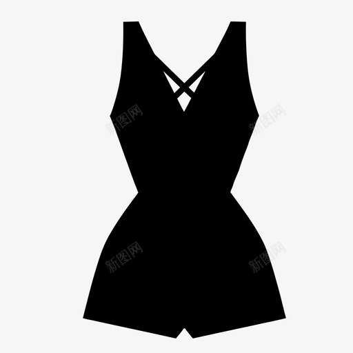 连体裤衣服时装图标svg_新图网 https://ixintu.com 女式连体裤 时装 衣服 连体裤