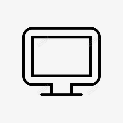 电脑桌面显示器图标svg_新图网 https://ixintu.com pc 个人电脑 基本ui细线图标集 显示器 桌面 电脑