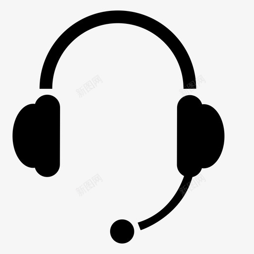 耳机游戏音乐图标svg_新图网 https://ixintu.com 呼叫中心 游戏 耳机 音乐