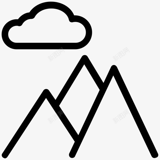 山云山站图标svg_新图网 https://ixintu.com 云 夏季和旅游平滑线图标 山 山站 岩石 景观