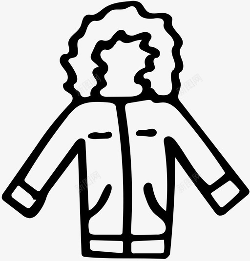 派克大衣外套夹克图标svg_新图网 https://ixintu.com 冬季 外套 夹克 手绘衣服 派克大衣