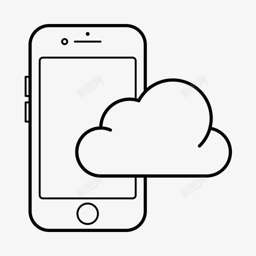 云移动设备托管图标svg_新图网 https://ixintu.com iphone 云服务 云移动 托管 服务 设备
