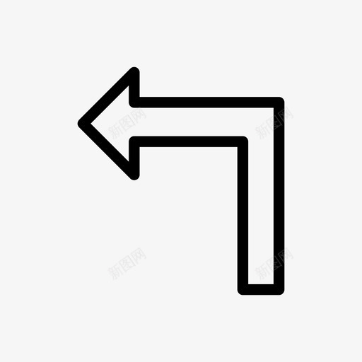 直角箭头箭头方向图标svg_新图网 https://ixintu.com 左转 方向 直角箭头 移动 箭头