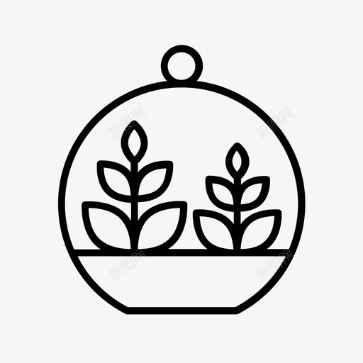 玻璃瓶室内植物肉质图标svg_新图网 https://ixintu.com 室内植物 植物 玻璃瓶 肉质