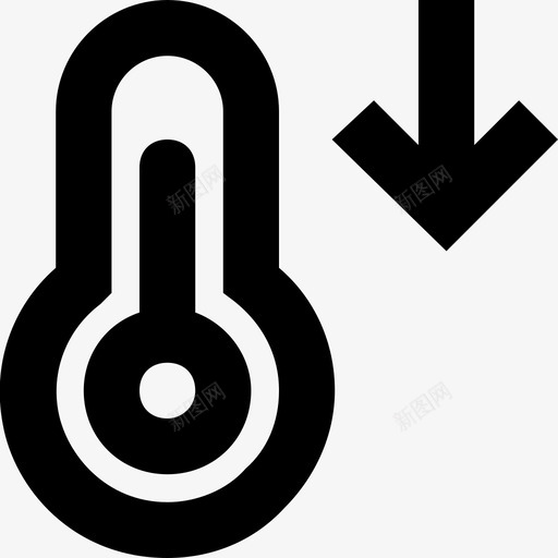 低温箭头温度计图标svg_新图网 https://ixintu.com 低温 温度计 箭头 线要素图标集 负度数