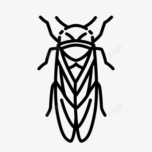 蝉动物虫子图标svg_新图网 https://ixintu.com 动物 昆虫 生物 虫子 蝉